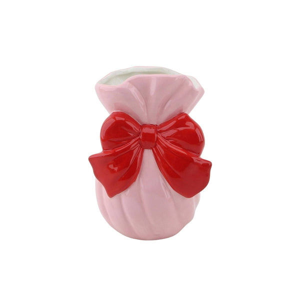 Vase - Bowl - Dolomite - Pink/Red - 11x10x16cm