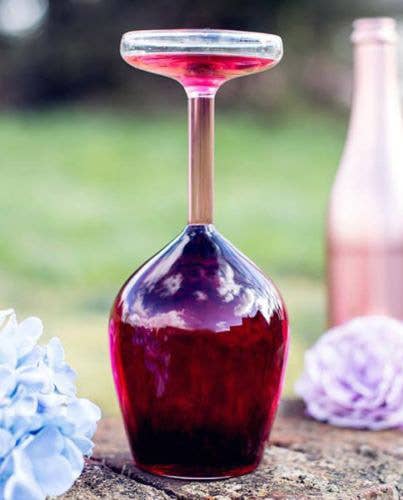 Spilled wine glass