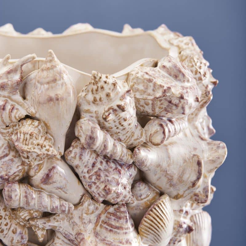 Seashell Vase, Natural Stoneware L