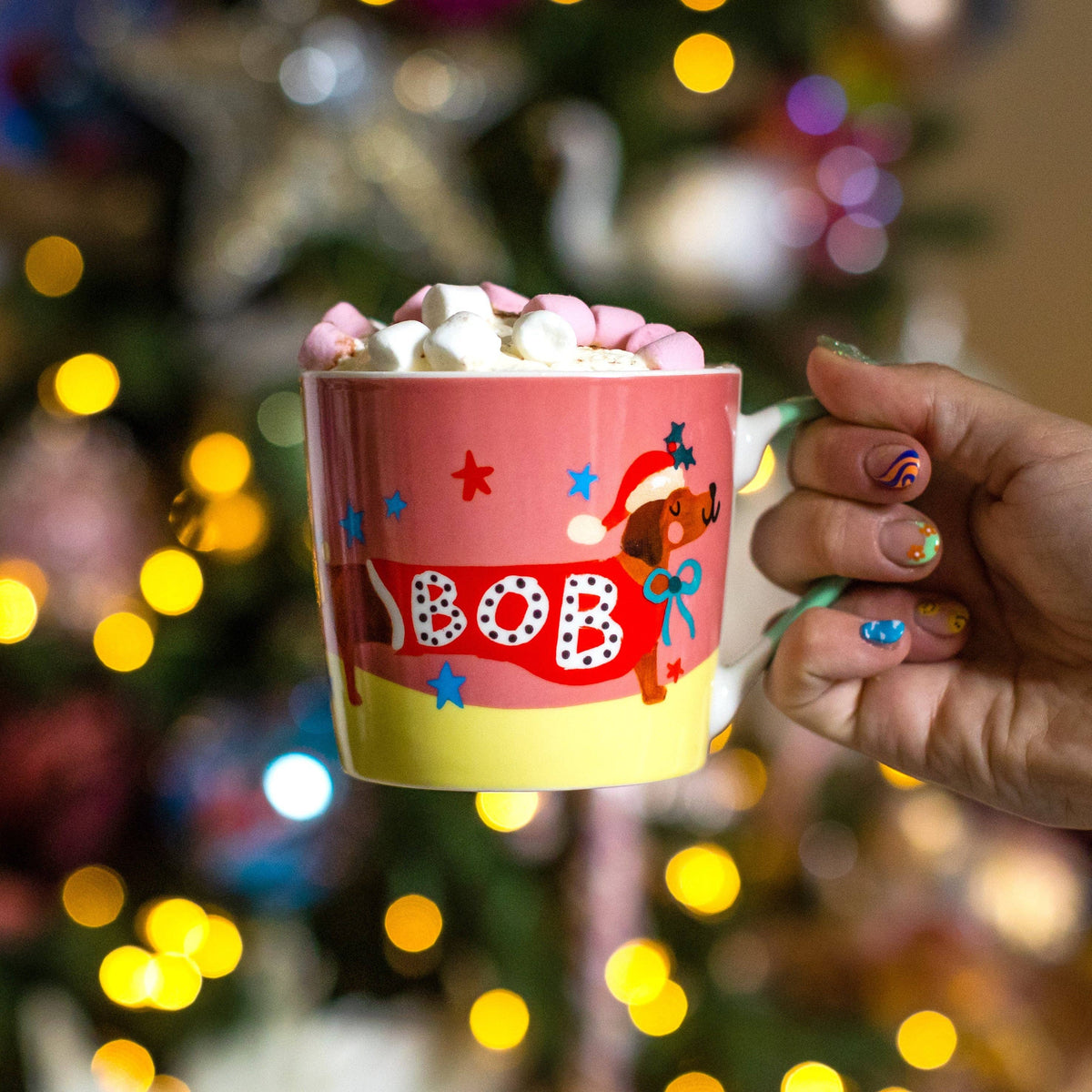 Mug Dachshund Bob “Bells on Bob's Tail Ring”