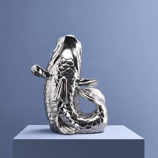Blubb Fish Sculpture/Vase, silvery stoneware