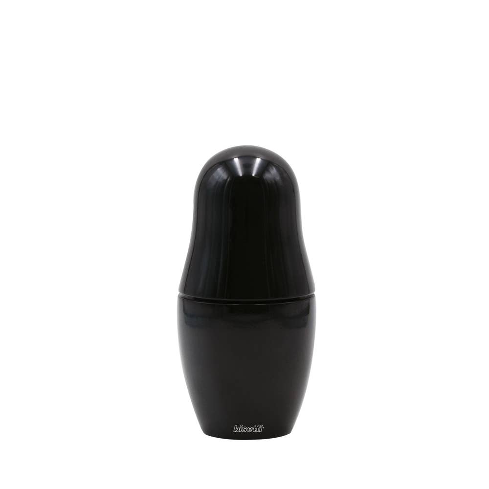 "Matryoshka" spice mill in glossy black lacquered beech