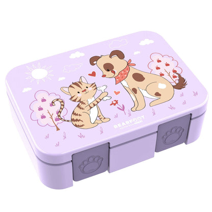 Bento Box with Compartments, Leakproof - Dog & Cat Purple