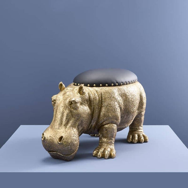 Hippopotamus Patty Gold Stool