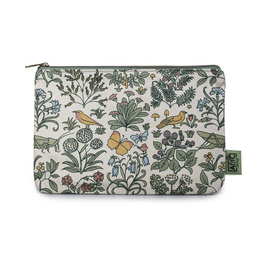 Voysey Recycled Cotton Pouch Botanical Garden Wildlife
