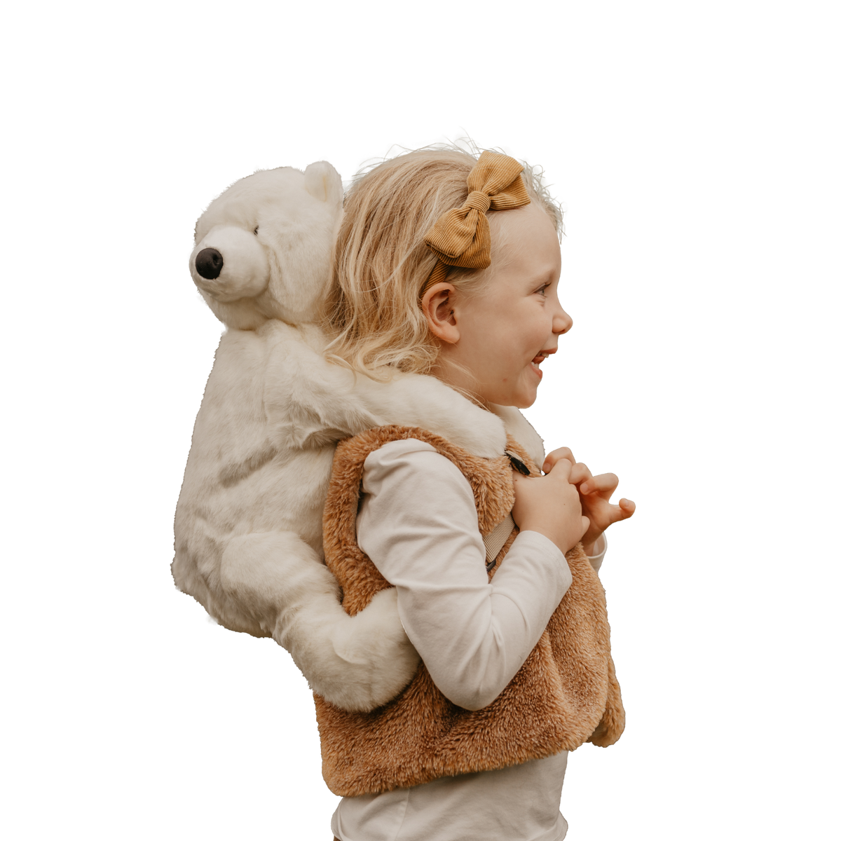 Sac à dos peluche enfant ours polaire