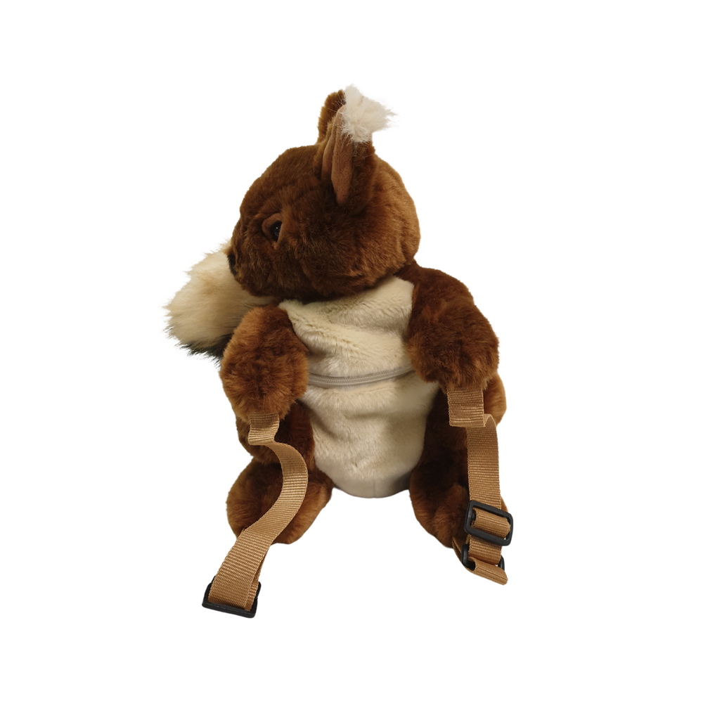 Plush squirrel backpack for children