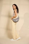 Andrea Leopard ecru belt bag