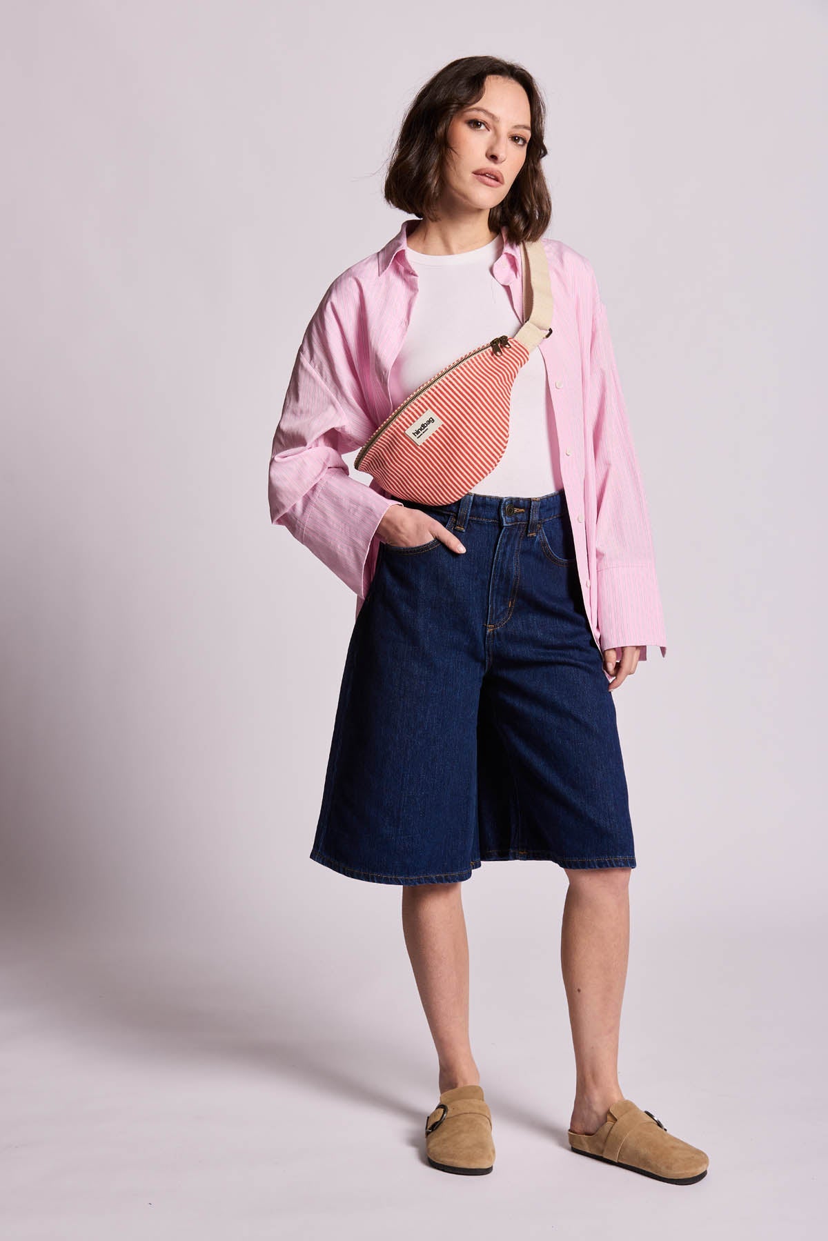 Olivia Red Striped Fanny Pack