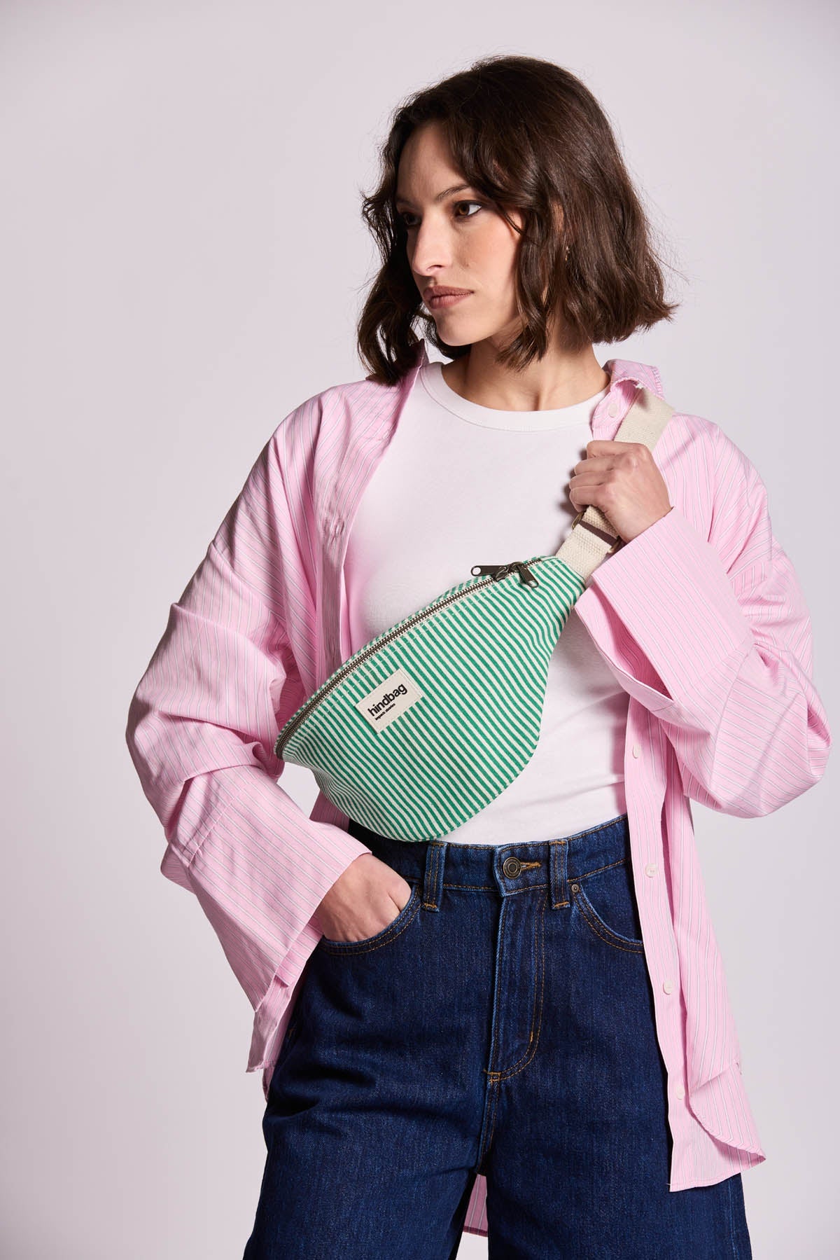 Olivia Striped Green Fanny Pack