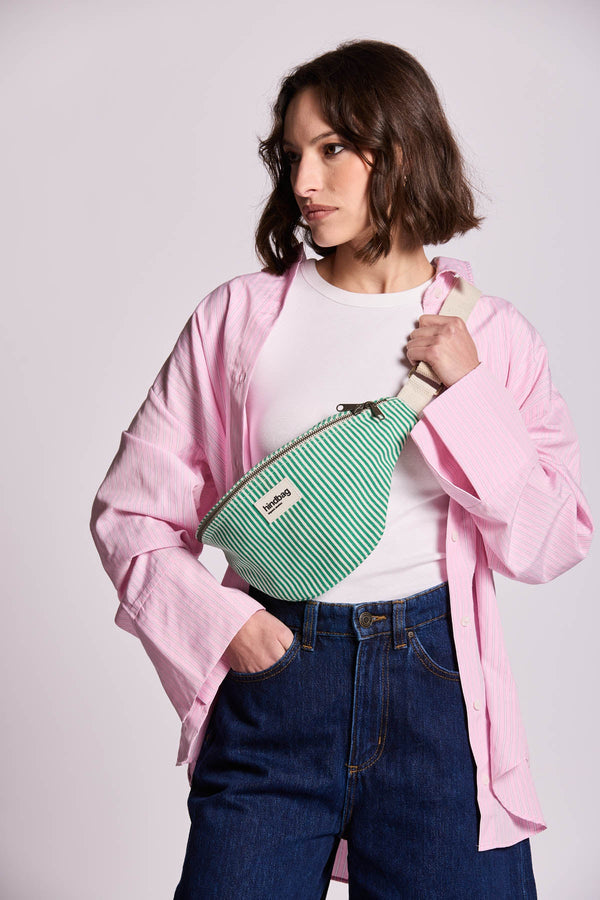 Olivia Striped Green Fanny Pack