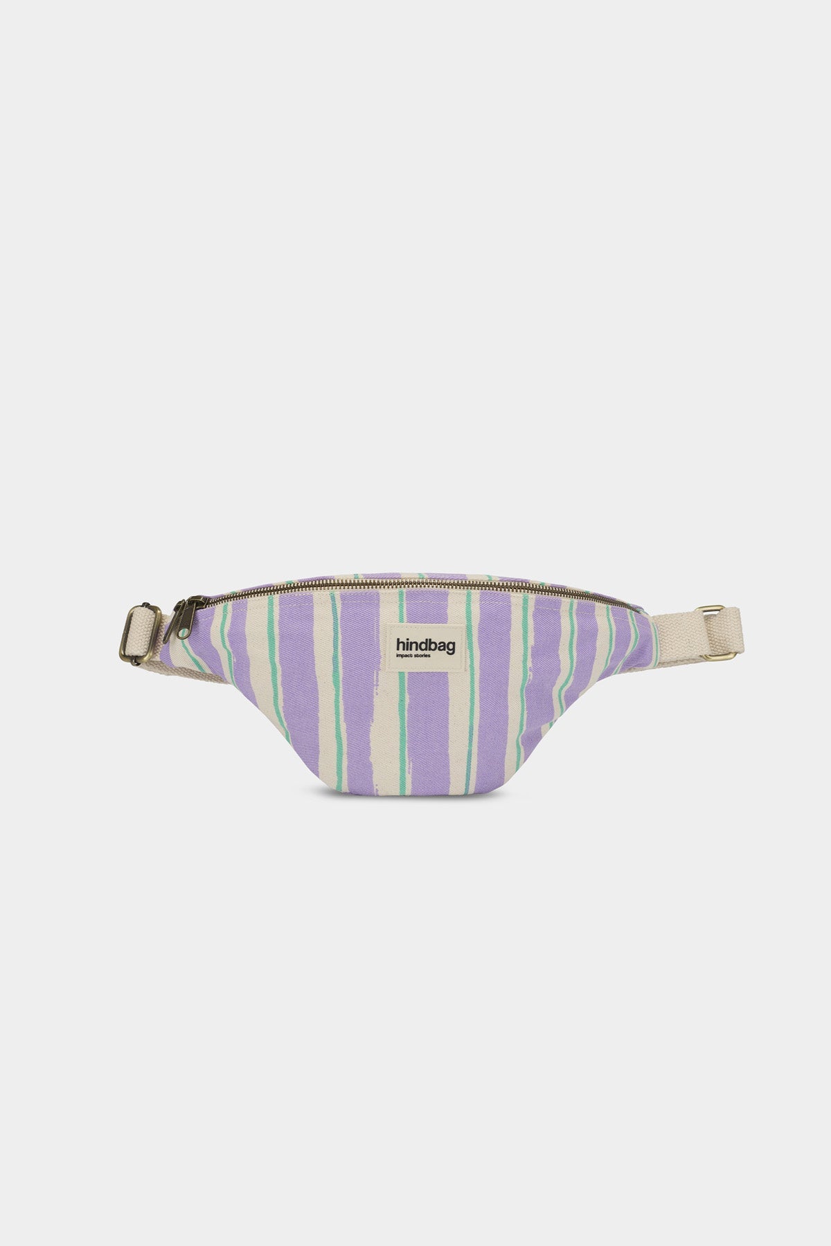 Sac banane Olivia Rayures vert et parme