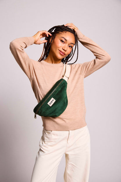 Sac banane Olivia Velours Sapin