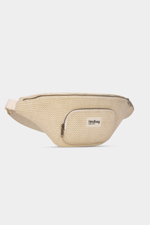 Sofia Nude Woven Belt Bag