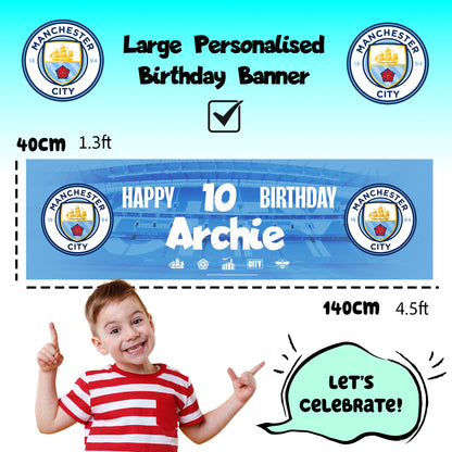 Manchester City Personalized Birthday Banner