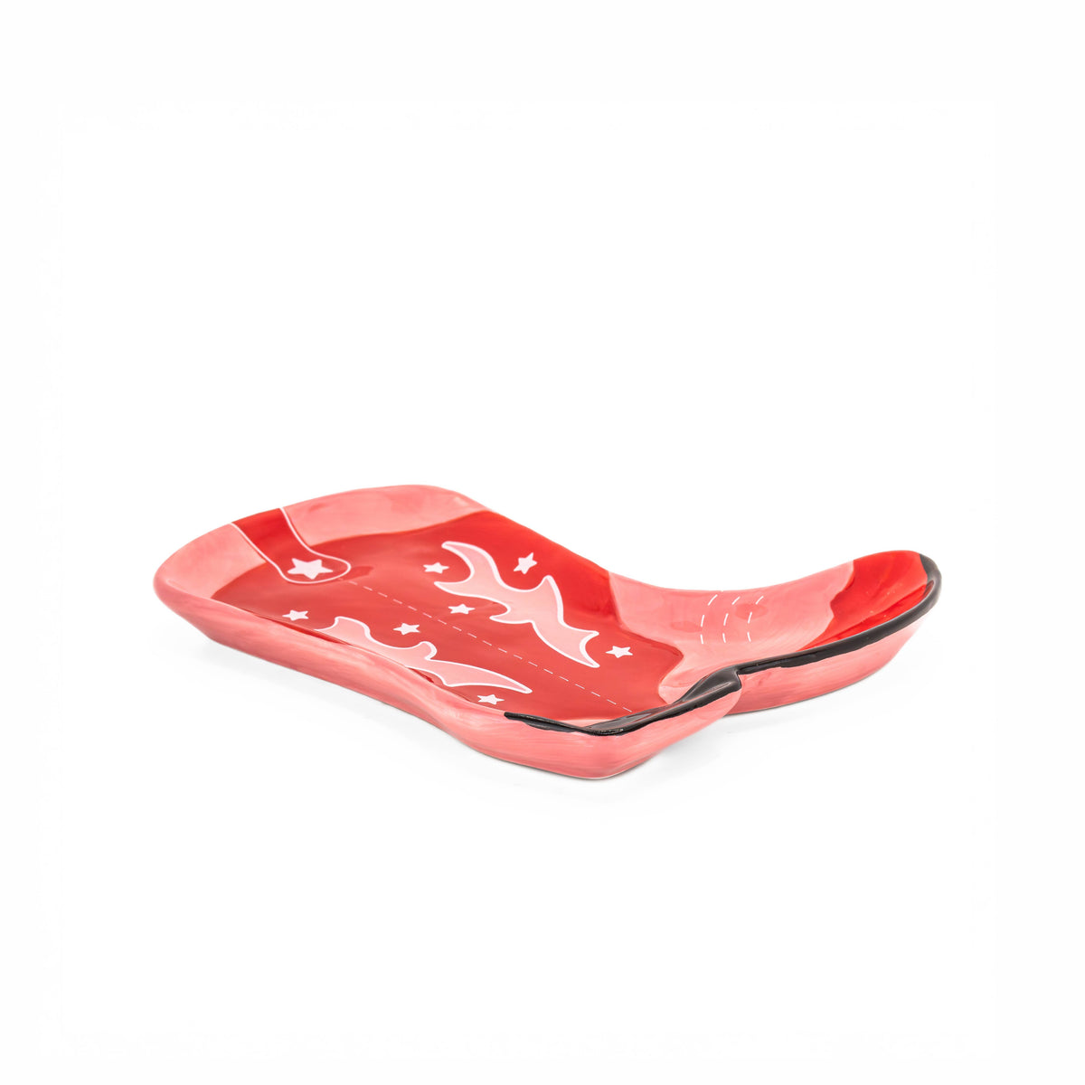 Cowboy boot trinket dish - Red