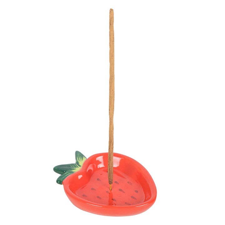 Porte-encens en céramique en forme de fraise