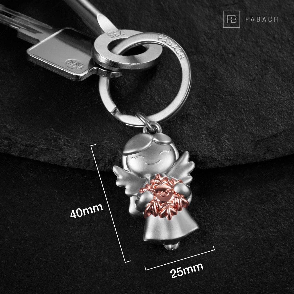 Guardian angel "star" keychain - lucky angel with snowflake - lucky angel charm