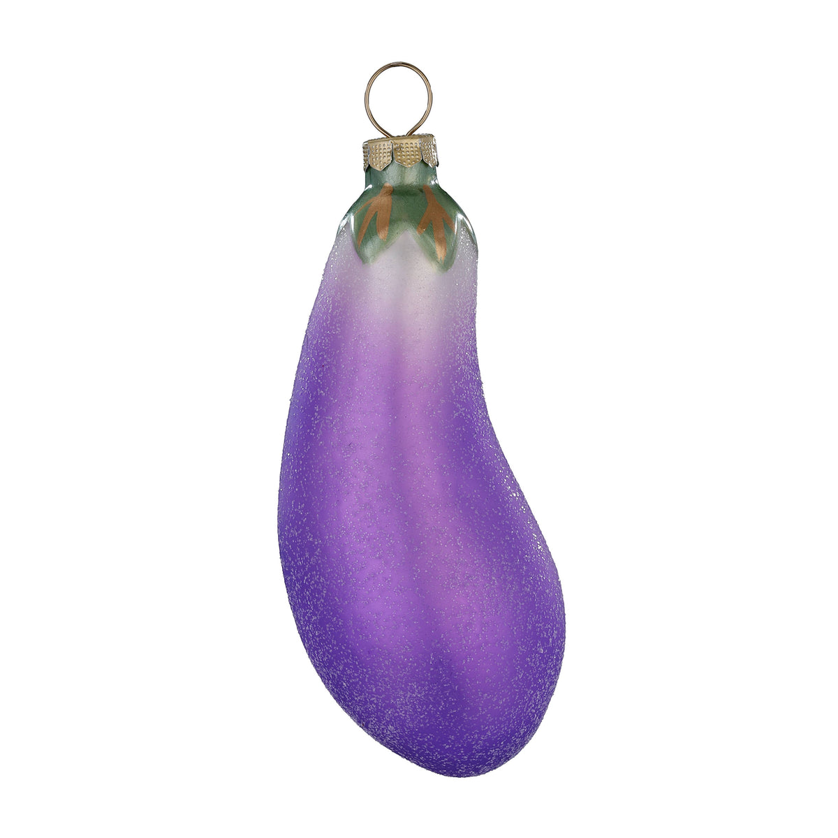 Ornement de Noël aubergine, en verre, 9 cm – Holly & Jolly