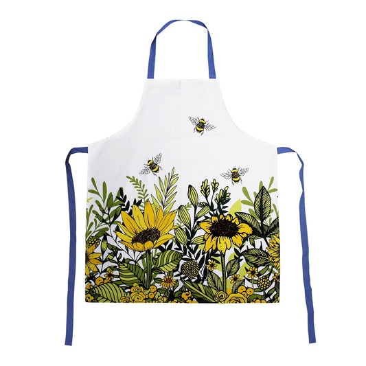 Sunflower Honey Bee Floral Recycled Cotton Apron
