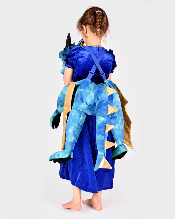 Blue dragon costume one size 120x60 cm
