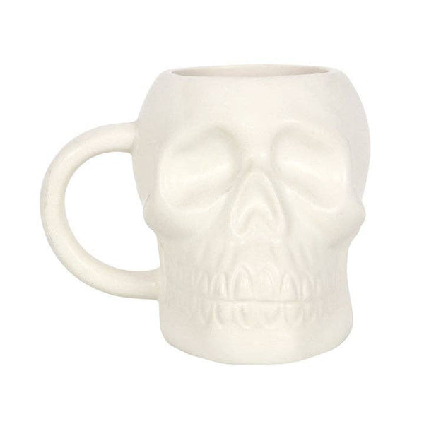 Mug en forme de crâne blanc mat