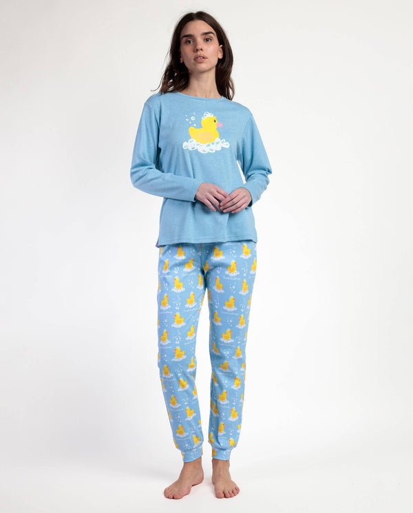 Women's Long-Sleeve Pajamas - "Sweet Duckling" Duck