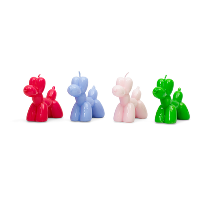 Rosa Ballonhund-Kerze