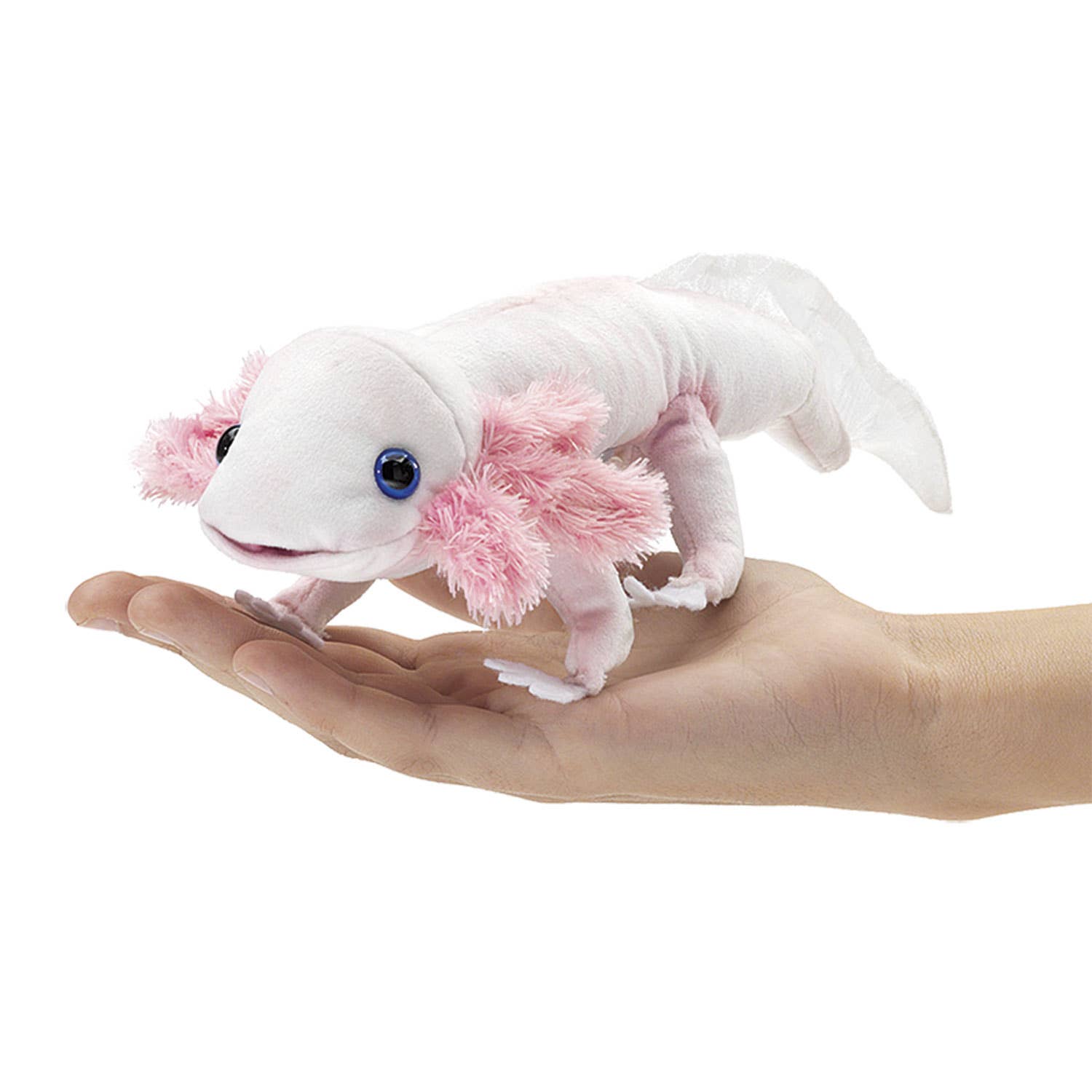 Marionnette à doigt Axolotl Blanc Folkmanis réaliste