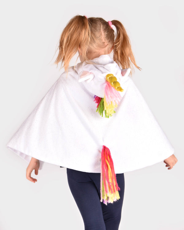 White unicorn rainbow cape 3-8 years (size 98-128)