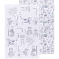 Lot de 2 Torchons à Vaisselle Cat Print London Gray