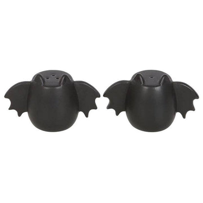 Gothic bat wing salt and pepper shakers for Halloween