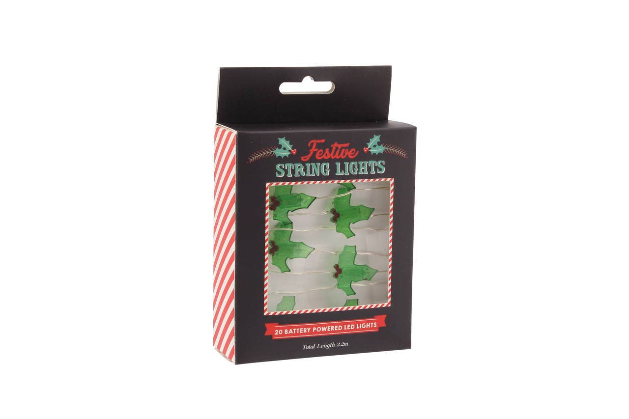 Festive string lights - Holly