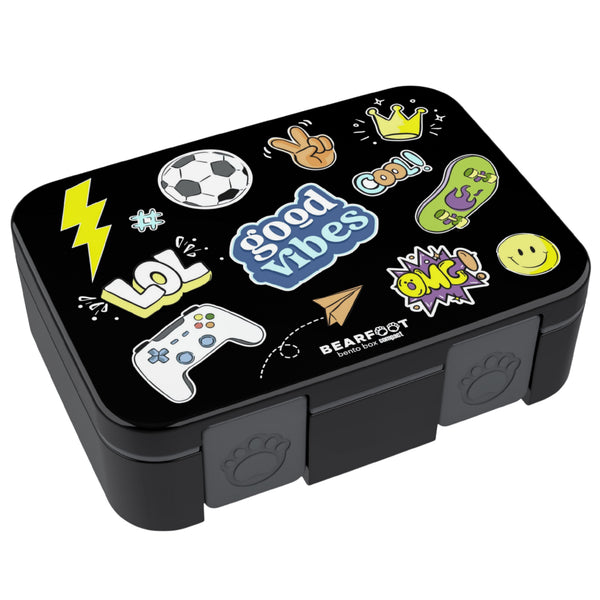 Lunch box with compartments, lightweight & leak-proof - Sticker black