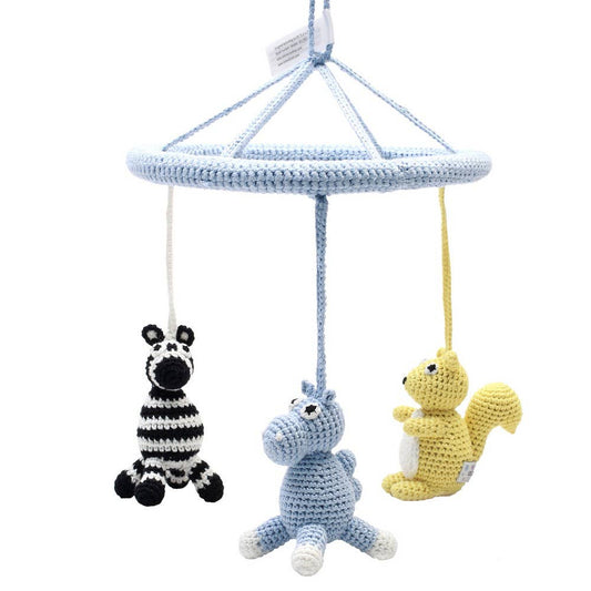 Mobile with camel, squirrel and zebra