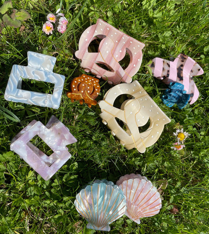 Pince à cheveux Coquillage citron vert