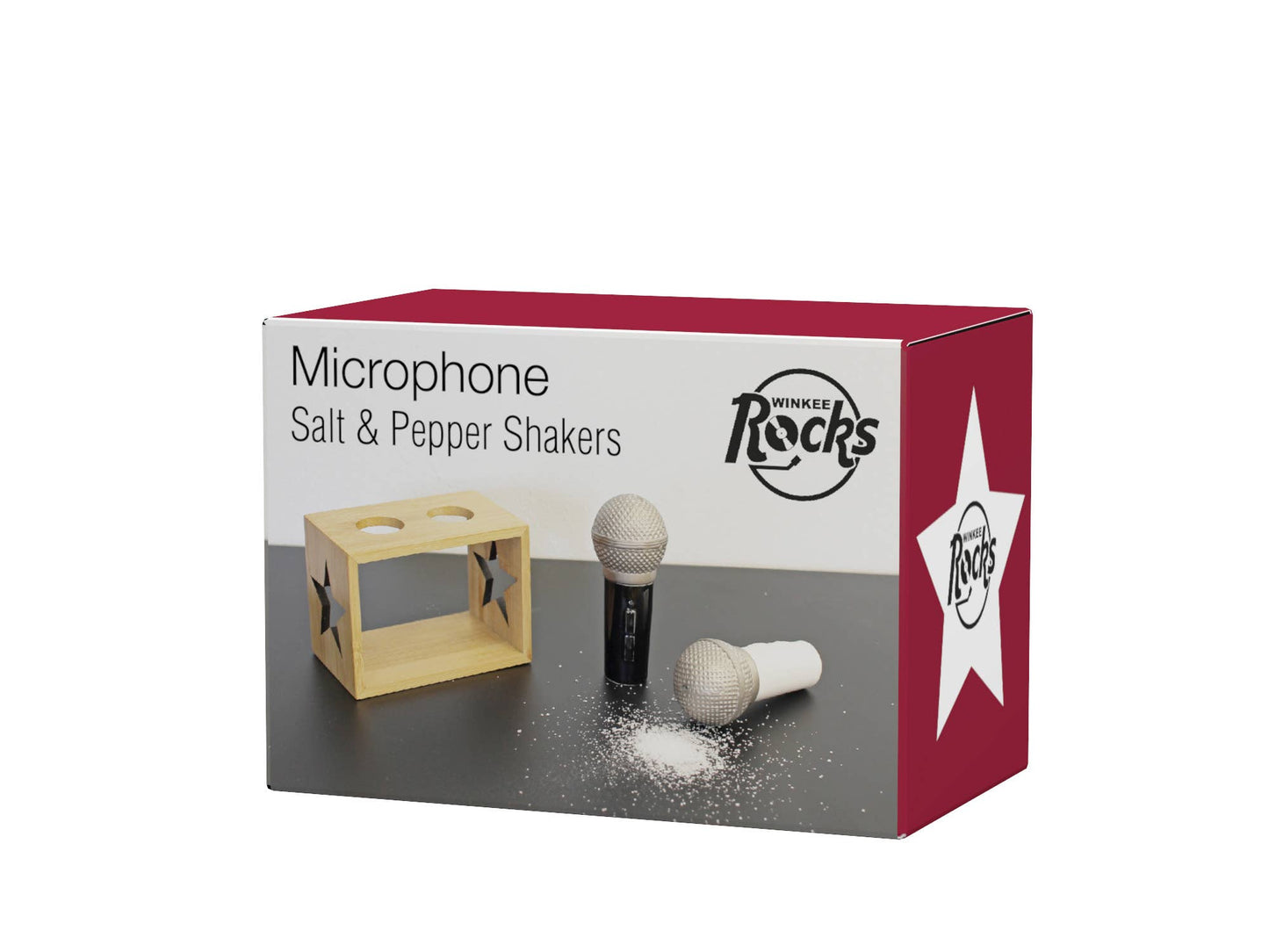 Sel et poivre Microphones avec support en bois