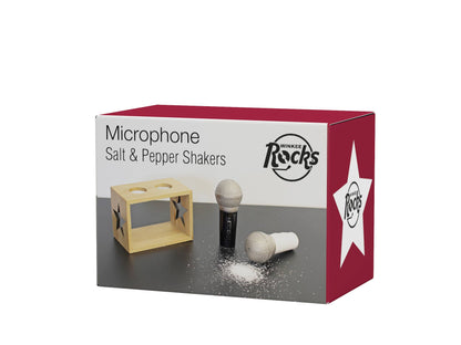 Sel et poivre Microphones avec support en bois