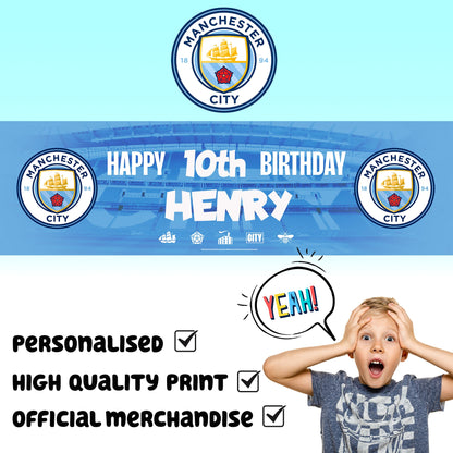Manchester City Personalized Birthday Banner
