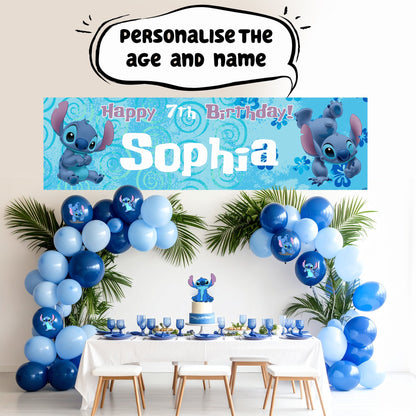 Disney Stitch Birthday Banner fille