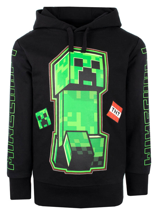 Sweat à capuche Minecraft – vert Creeper – noir
