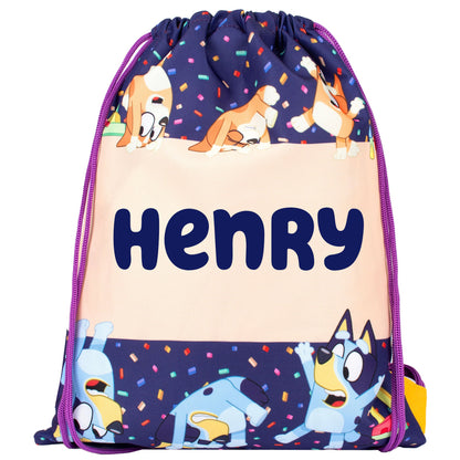 Official Bluey Personalised Drawstring Bag | Kids' PE Bag | Fringoo