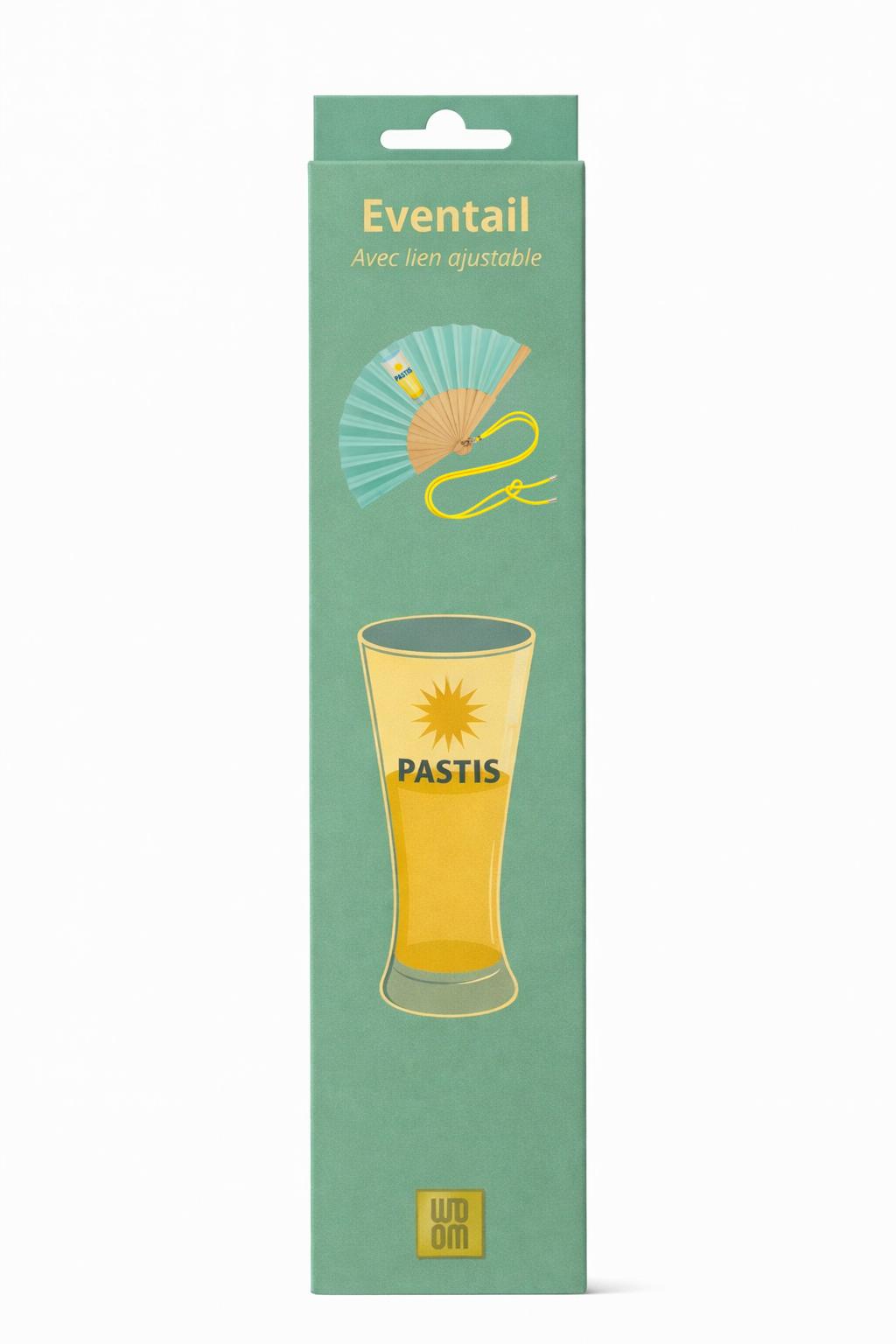 Fan with shoulder strap - Pastis