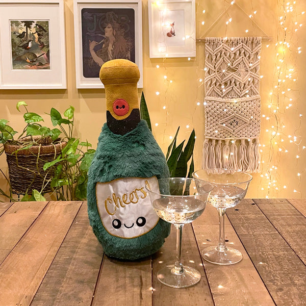 Peluche Mini Boozy Buds Squishable – Bouteille de Champagne