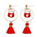 Boucles d’Oreille Chat Chanceux Pompon