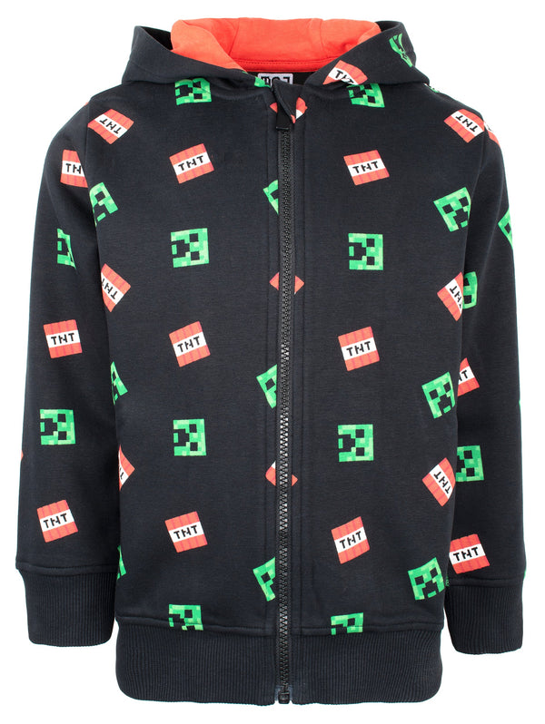 Sweat à capuche Minecraft – Zipped – noir