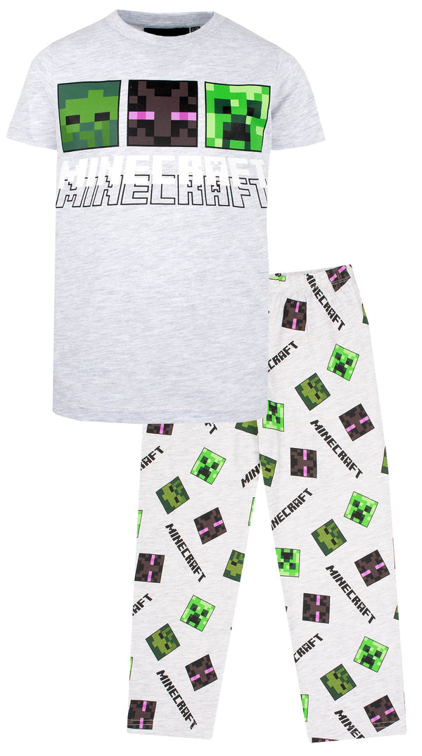 Pyjama Minecraft – Short Sleeve – gris & vert