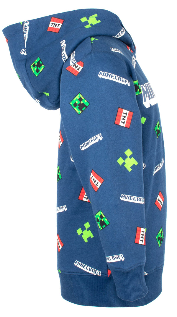 Sweat à capuche Minecraft – Creeper Pattern – Navy