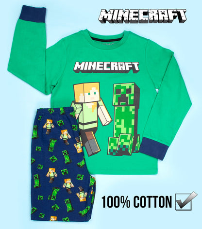 Minecraft Pyjamas – vert & bleu