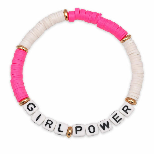 Swifties GIRL POWER Friendship Bracelet - Pink & White